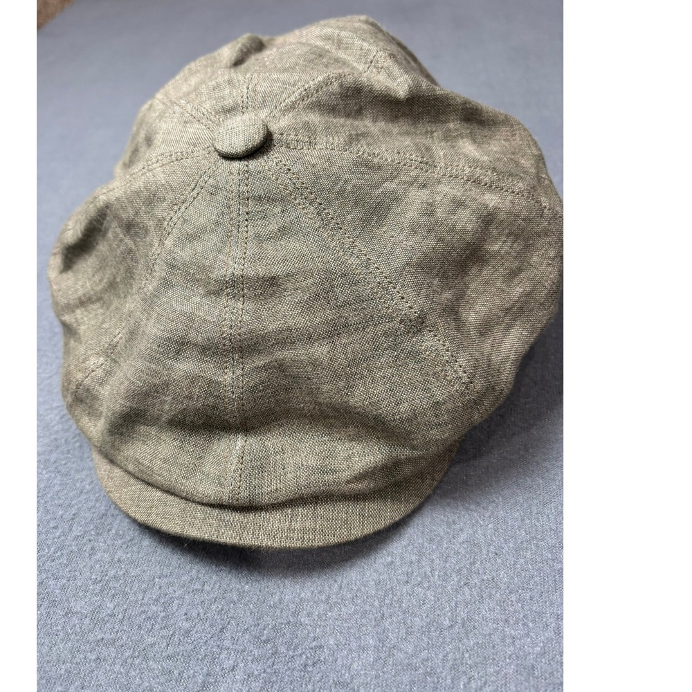 Stetson Hatteras Flat Cap Mens XL Beige 100% Linen Newsboy Ivy Hat